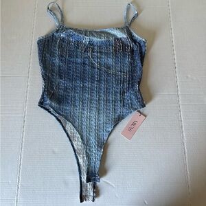 Blue Denim Bodysuit